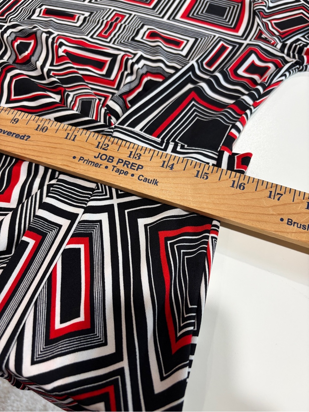 Anne Klein Red Black and White Geometric Midi Dress - Picture 8 of 11